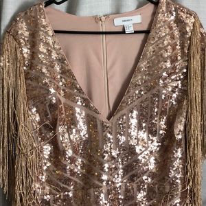 Forever 21 rose gold midi sequin dress